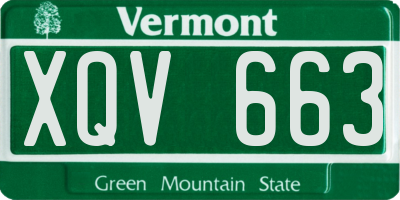 VT license plate XQV663