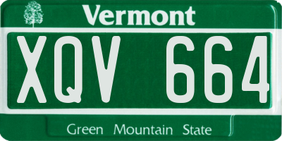 VT license plate XQV664