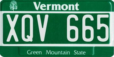 VT license plate XQV665