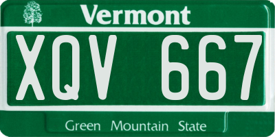 VT license plate XQV667