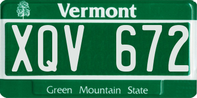 VT license plate XQV672