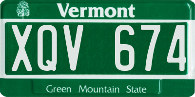 VT license plate XQV674