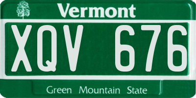 VT license plate XQV676