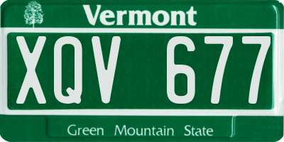 VT license plate XQV677
