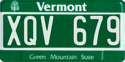 VT license plate XQV679