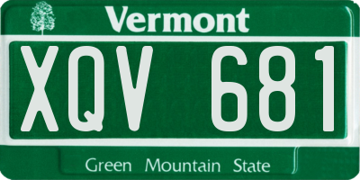 VT license plate XQV681
