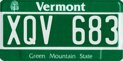 VT license plate XQV683