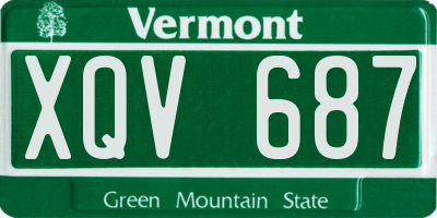 VT license plate XQV687