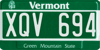 VT license plate XQV694