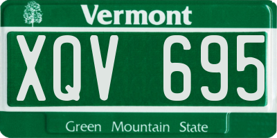 VT license plate XQV695
