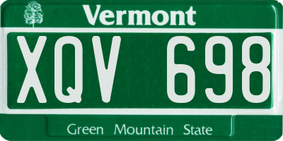 VT license plate XQV698