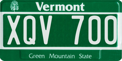 VT license plate XQV700