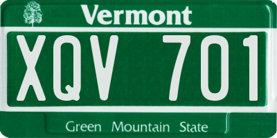 VT license plate XQV701