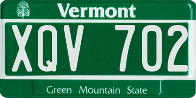 VT license plate XQV702
