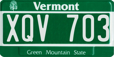 VT license plate XQV703