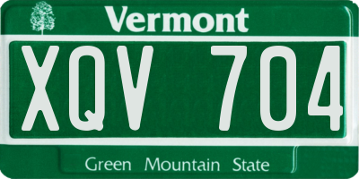 VT license plate XQV704