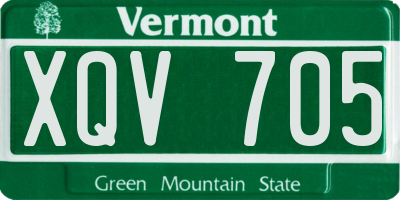 VT license plate XQV705