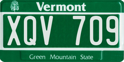 VT license plate XQV709