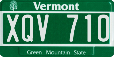 VT license plate XQV710