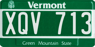 VT license plate XQV713