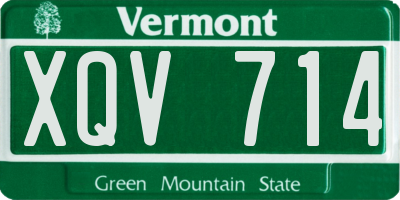 VT license plate XQV714