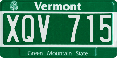 VT license plate XQV715