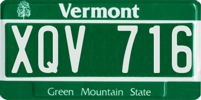 VT license plate XQV716