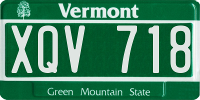 VT license plate XQV718