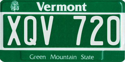 VT license plate XQV720