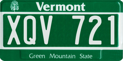 VT license plate XQV721