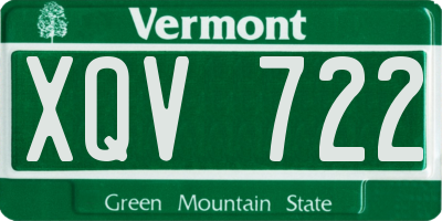 VT license plate XQV722