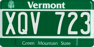 VT license plate XQV723