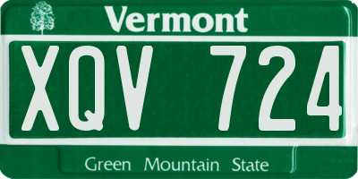 VT license plate XQV724