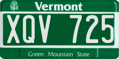 VT license plate XQV725