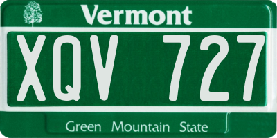 VT license plate XQV727