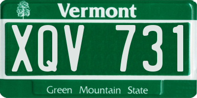 VT license plate XQV731