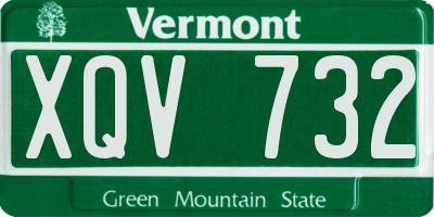 VT license plate XQV732