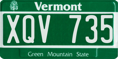 VT license plate XQV735