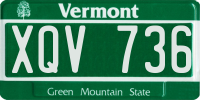 VT license plate XQV736