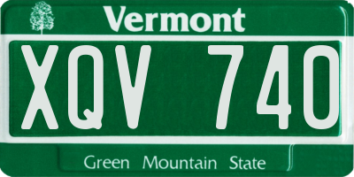VT license plate XQV740