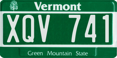 VT license plate XQV741