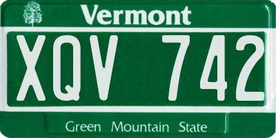 VT license plate XQV742