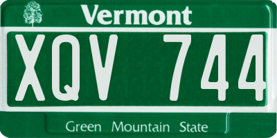 VT license plate XQV744