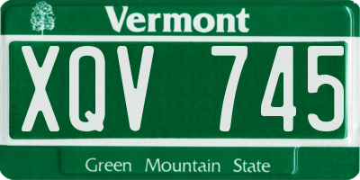VT license plate XQV745