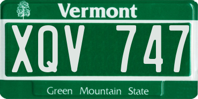 VT license plate XQV747