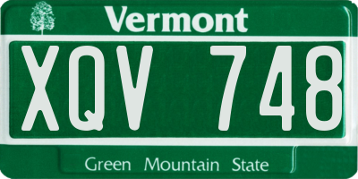VT license plate XQV748