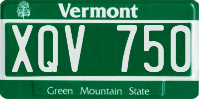 VT license plate XQV750