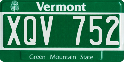 VT license plate XQV752