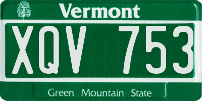 VT license plate XQV753
