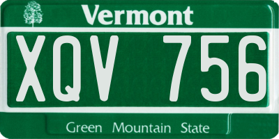 VT license plate XQV756
